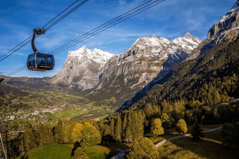 艾格快線是瑞士少女峰區最新交通工具，從格林德瓦站搭纜車只要15分鐘就能抵達艾格冰川站。（圖／雙向國際旅行社）