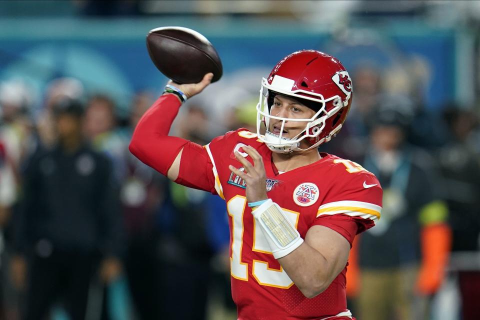 Kansas City Chiefs quarterback Patrick Mahomes is the only quarterback PFF has recorded who has graded above 75.0 on more than 50 percent of games with 40 or more dropbacks. (AP/David J. Phillip)