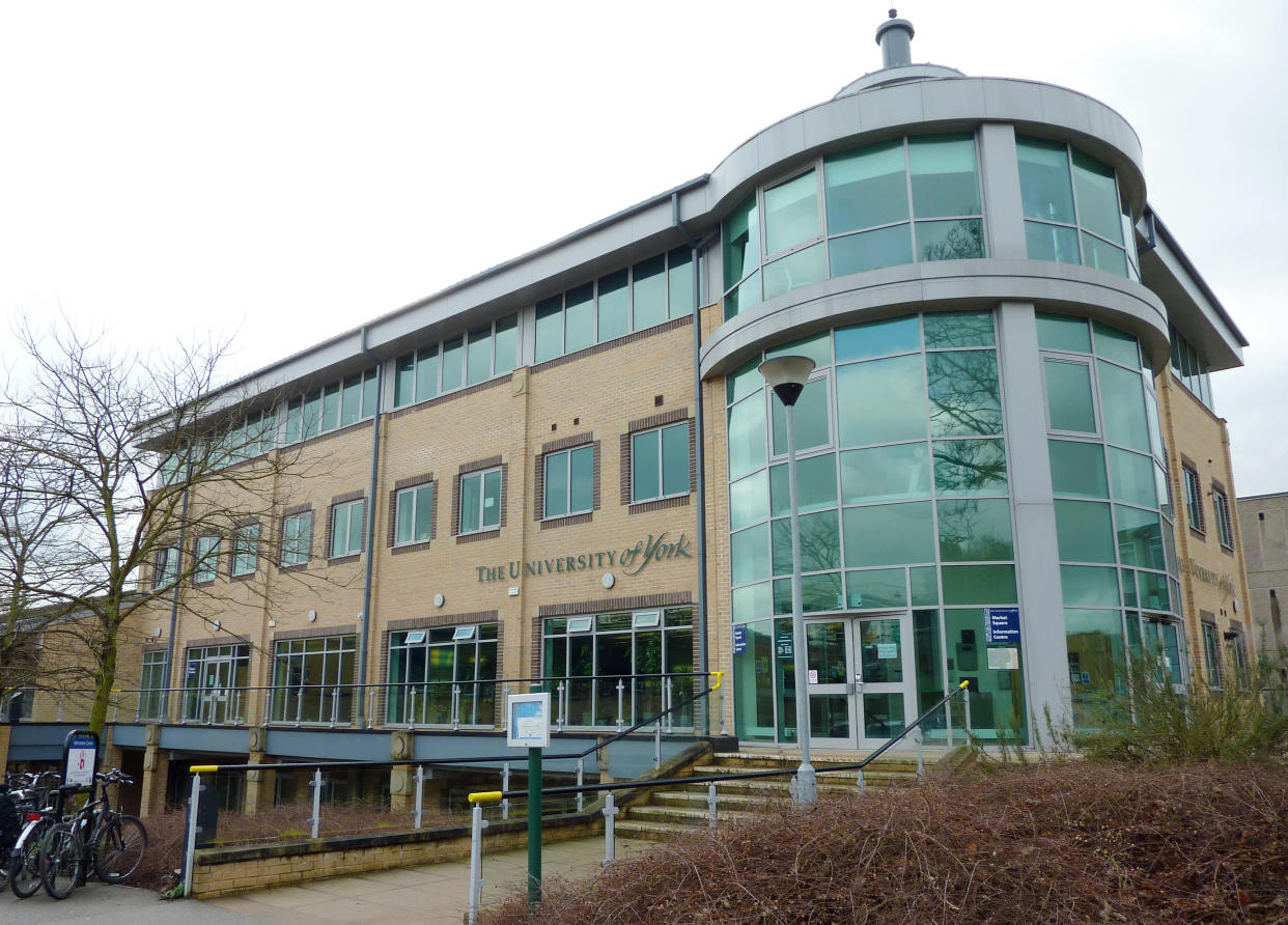 A general view showing part of the main campus at the University of York. 