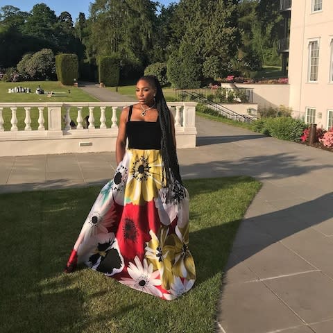 Serena Williams shared a picture of herself at Frogmore House yesterda - Credit: Instagram
