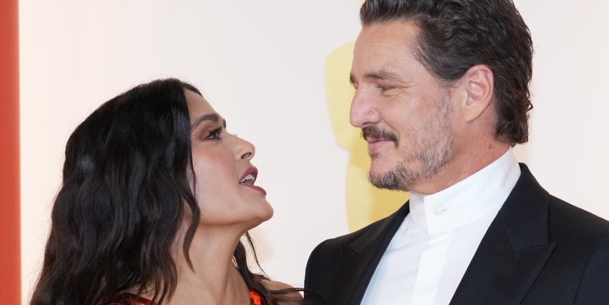 hollywood, california march 12 l r salma hayek and pedro pascal attend the 95th annual academy awards on march 12, 2023 in hollywood, california photo by kevin mazurgetty images