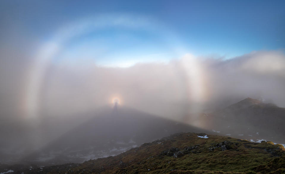 Fogbows captured from a peak in Buchlyvie, Stirling, Scotland