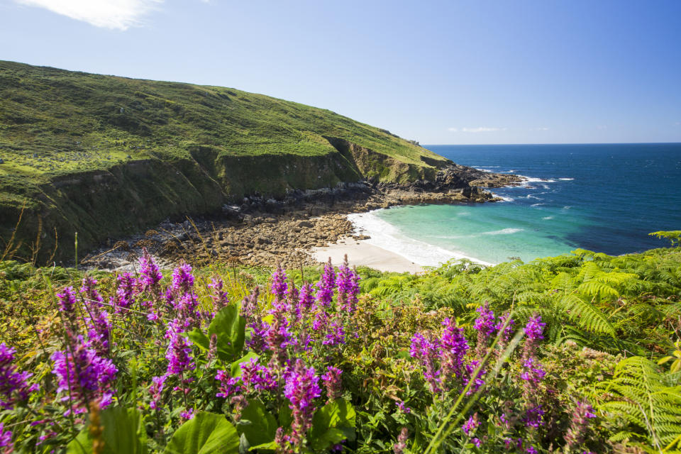 Amazing coastal scenery at Porthmeor Cove on the walk to Zennor. (Getty Images)