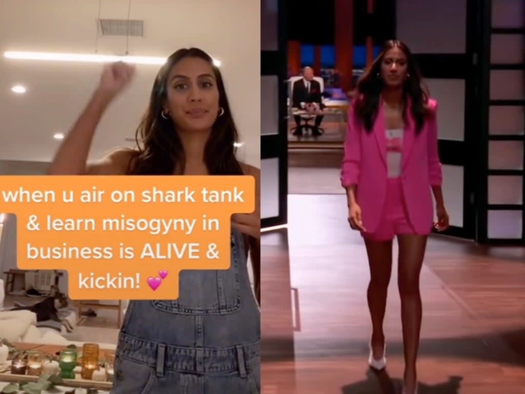 Entrepreneur calls out misogyny after criticism over Shark Tank outfit (TikTok ./ @eatdeux / Shark Tank)