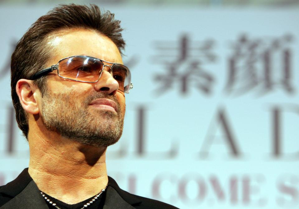 British singer George Michael poses for photo session prior to a press conference to promote his documentary film 