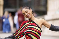 Sophie Okonedo poses for photographers upon arrival at the Olivier Awards on Sunday, April 14, 2024, in London. (Photo by Vianney Le Caer/Invision/AP)