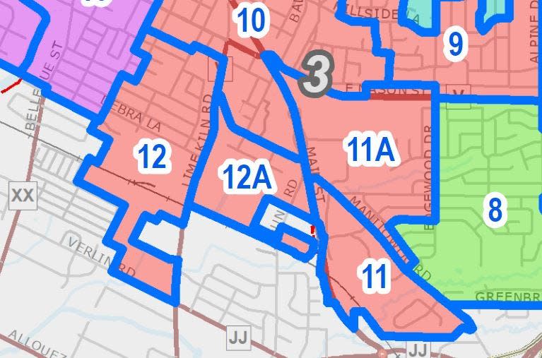 Green Bay Wards 11 and 12 would both be split into two wards, Wards 11, 11A, 12 and 12A under new ward maps the city of Green Bay has proposed. The new maps would align city voting wards with the new Wisconsin Assembly and Senate electoral maps enacted in February.