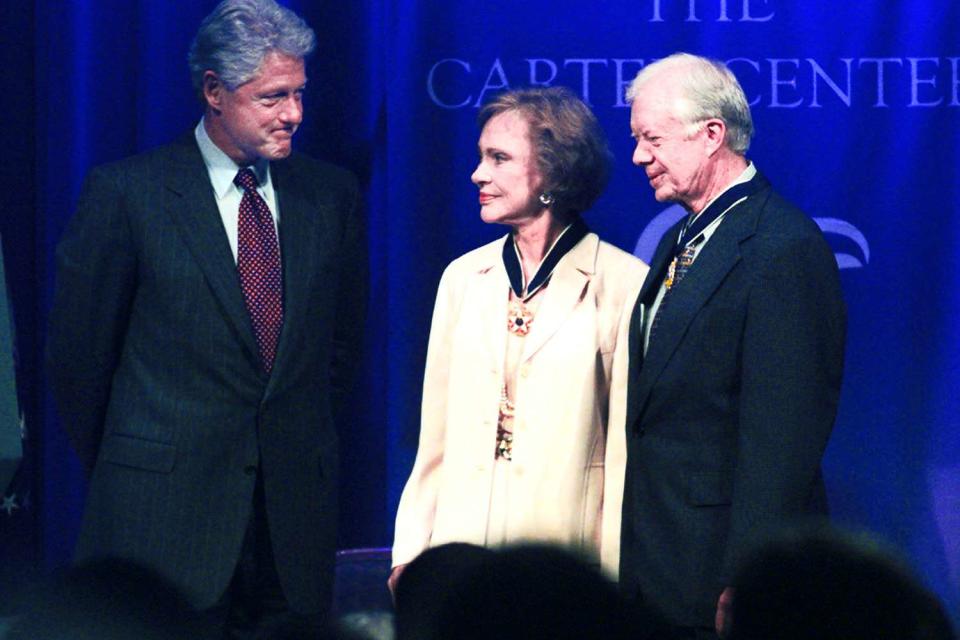 <p>In 1999, the Carters were awarded the Presidential Medal of Freedom, the country's highest civilian honor, for their philanthropic post-presidential work.</p> <p>While presenting the medals, then-president Bill Clinton said that Rosalynn and Jimmy had "done more good things for more people than any other couple on the face of the earth."</p>