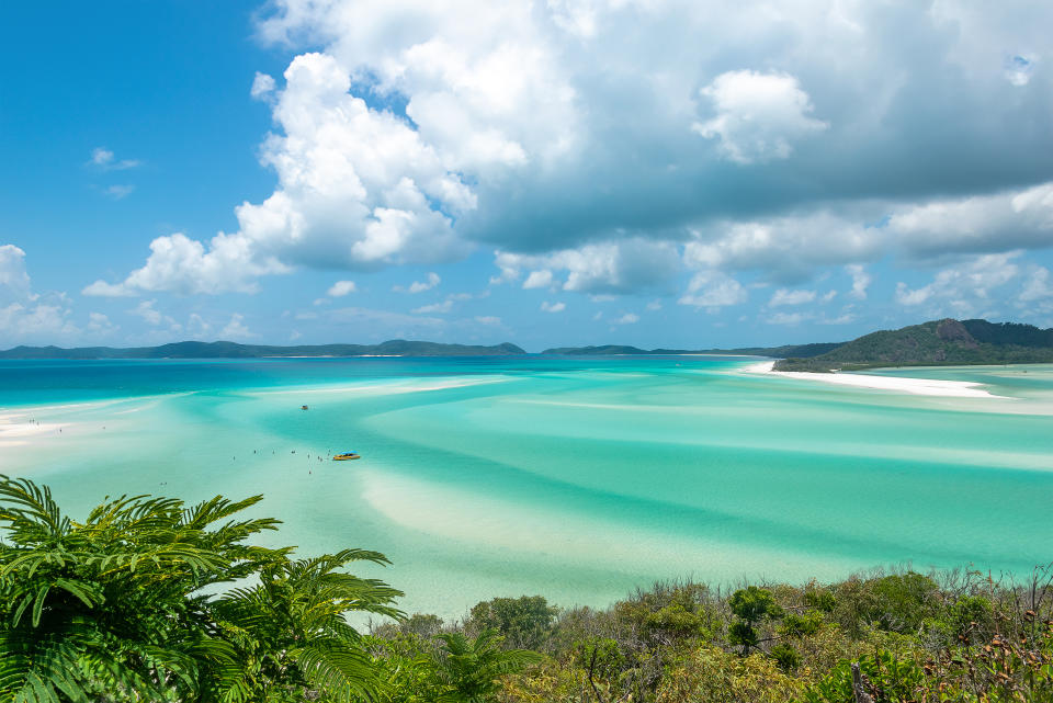 A view of Whitehaven beach in the Whitsunday islands, Queensland, Australia