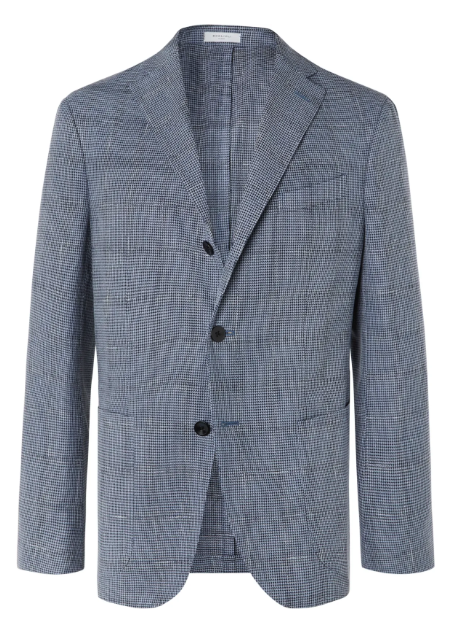 Unstructured Houndstooth Woven Blazer