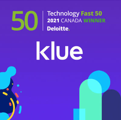Klue Awarded Deloitte Fast 50 2021 (CNW Group/Klue)