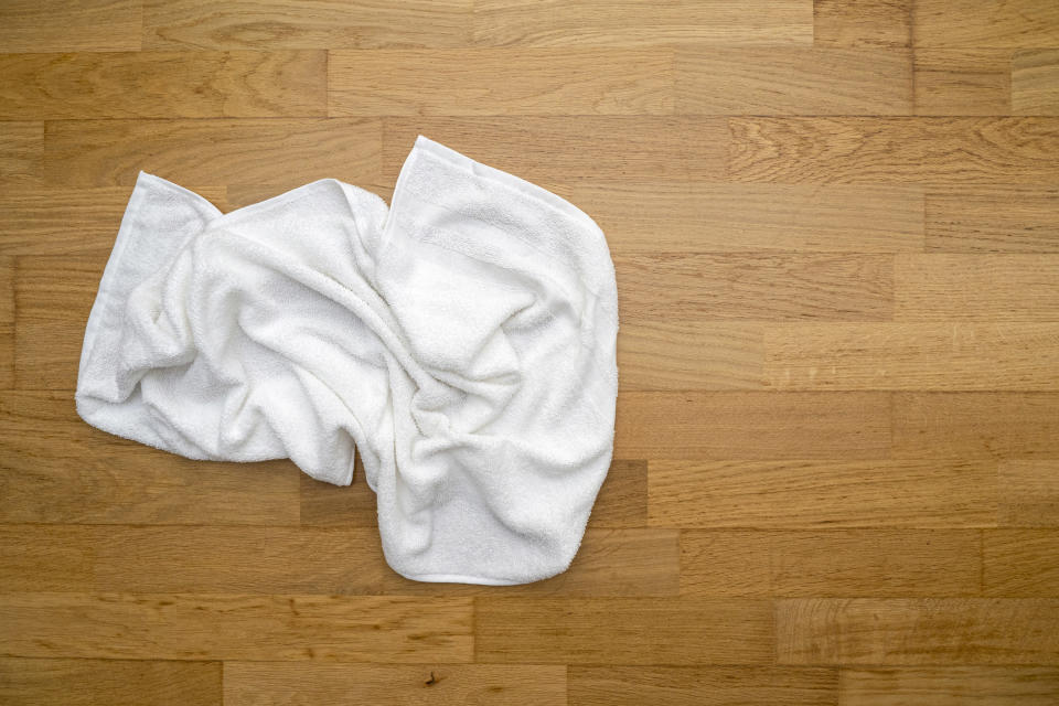 a towel on the floor