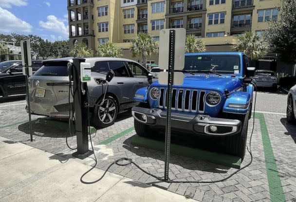 PHOTO: Jared Rosenholtz said it can be challenging to find available EV public charging stations in his central Florida neighborhood. (Courtesy of Jared Rosenholtz)