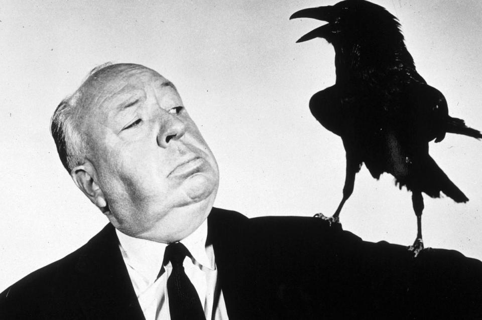 Hitchcock promoting his film ‘The Birds’ (Rex)