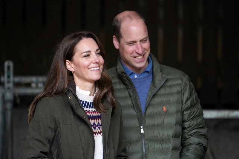 FILE PHOTO: Britain's Prince William and Catherine, Duchess of Cambridge visit Little Stainton