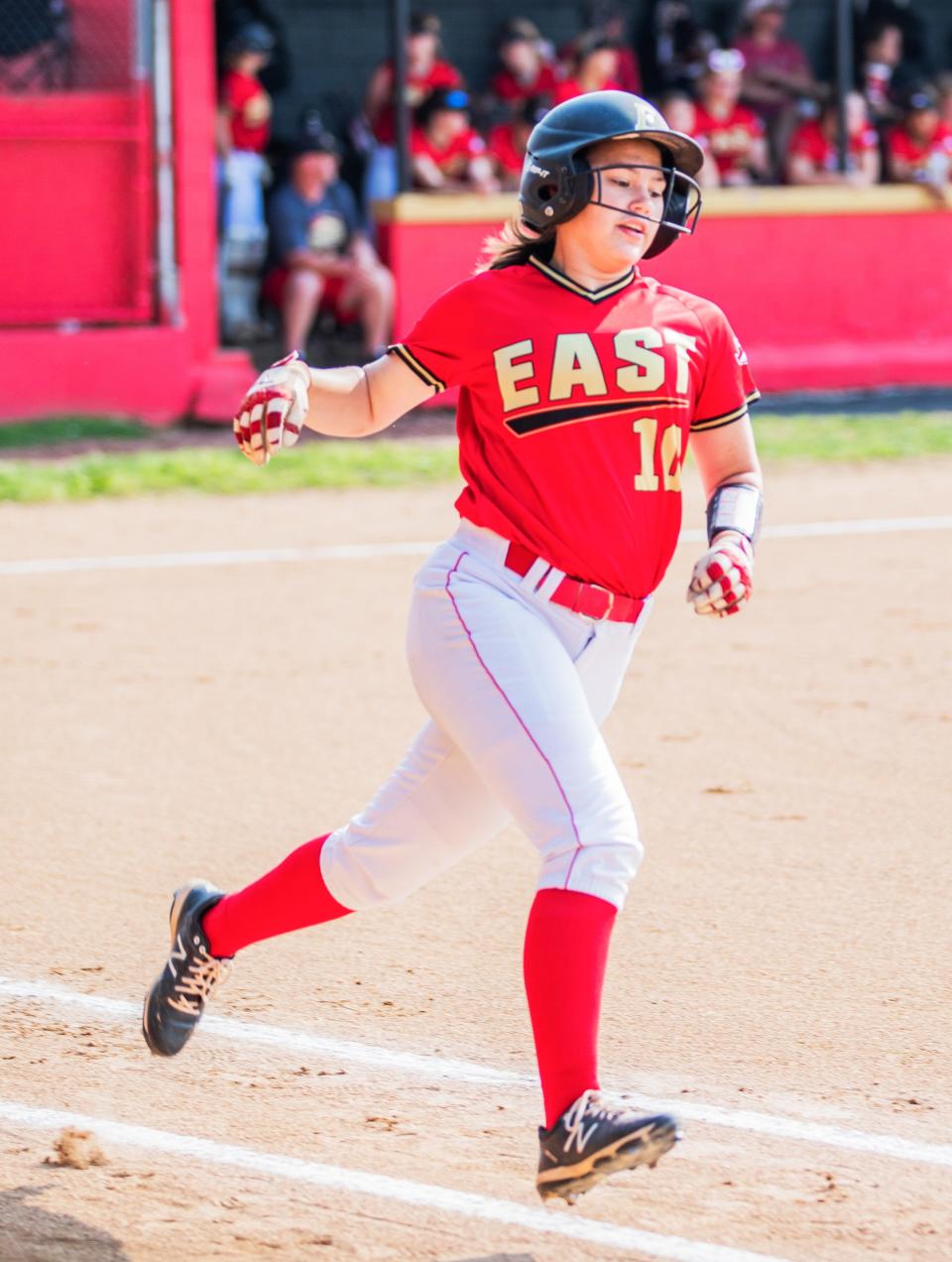 Courtney Bass of the Bullitt East Chargers during a high school softball game between Fern Creek and Bullitt East. May 21, 2022