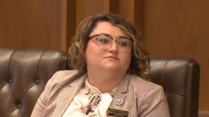 Democratic New Hampshire state Rep. Nicole Klein-Knight was removed from her committee assignments after using the N-word and calling security on a Black male organizer. (Photo: Screenshot/WMUR 9)