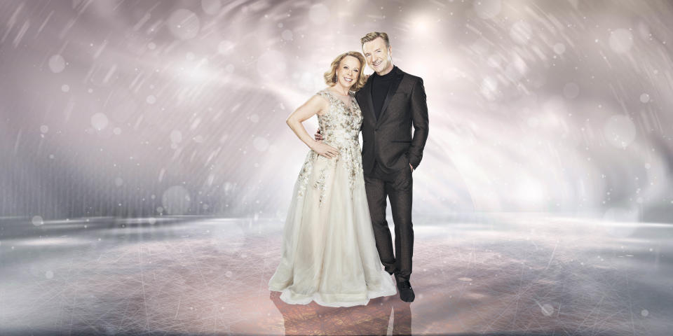 This image and the information contained herein is strictly embargoed until 00.01 Tuesday 11th January 2022

From Lifted Entertainment

Dancing on Ice: SR14 on ITV and ITV Hub

Pictured: Jayne Torvill and Christopher Dean.

This photograph is (C) ITV Plc and can only be reproduced for editorial purposes directly in connection with the programme or event mentioned above, or ITV plc. Once made available by ITV plc Picture Desk, this photograph can be reproduced once only up until the transmission [TX] date and no reproduction fee will be charged. Any subsequent usage may incur a fee. This photograph must not be manipulated [excluding basic cropping] in a manner which alters the visual appearance of the person photographed deemed detrimental or inappropriate by ITV plc Picture Desk.  This photograph must not be syndicated to any other company, publication or website, or permanently archived, without the express written permission of ITV Picture Desk. Full Terms and conditions are available on the website www.itv.com/presscentre/itvpictures/terms

For further information please contact:
james.hilder@itv.com / 0207 157 3052