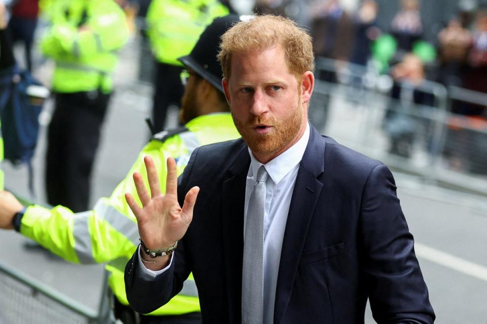 Prince Harry outside the High COurt (REUTERS)