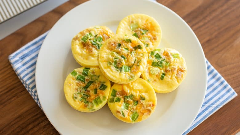 egg bites on white plate