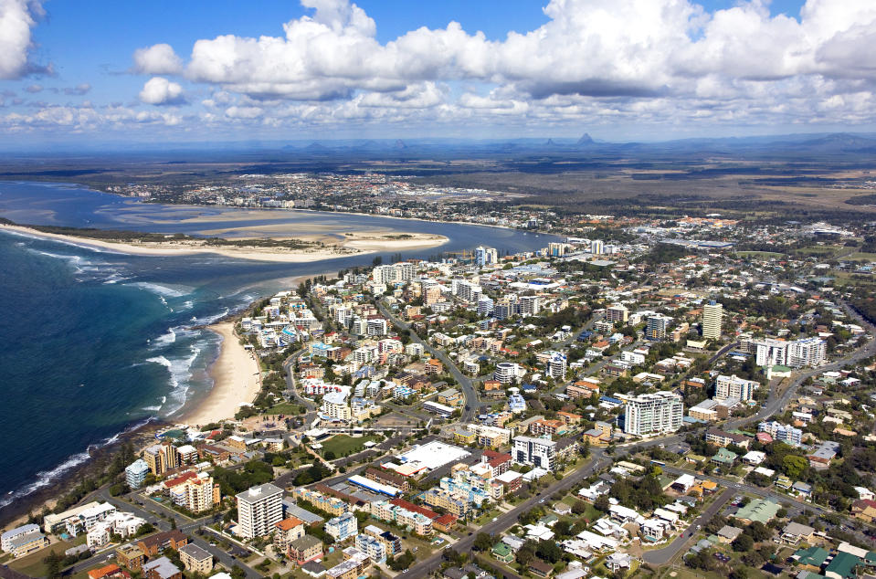 Aerial view of Caloundra, Sunshine Coast, Queensland, Australia