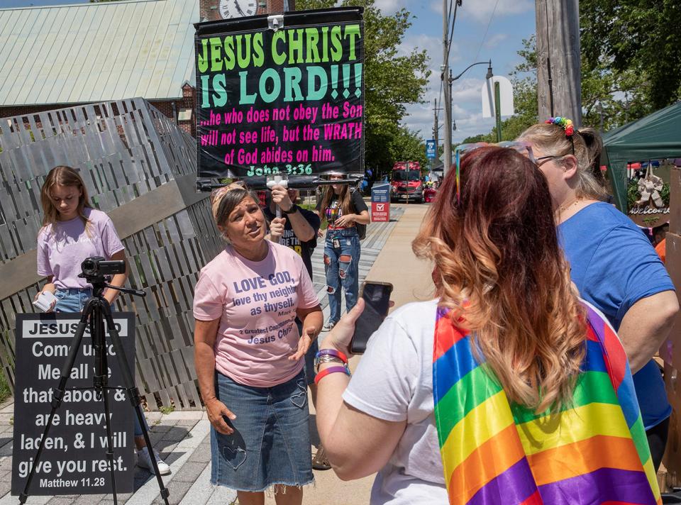 Pro Life church group showed up at Pride Rally to protest Gay Rights rally but things remained peaceful at the Pride Day in Toms River on June 13, 2021. 