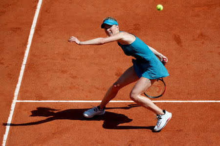 Tennis - French Open - Roland Garros, Paris, France - May 27, 2018 Ukraine's Elina Svitolina in action during her first round match against Australia's Ajla Tomljanovic REUTERS/Christian Hartmann