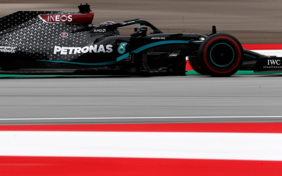 Mercedes driver Lewis Hamilton of Britain steers his car during the first practice session at the Red Bull Ring racetrack in Spielberg, Austria, Friday, July 3, 2020. The Austrian Formula One Grand Prix will be held on Sunday - AP Photo/Darko Bandic