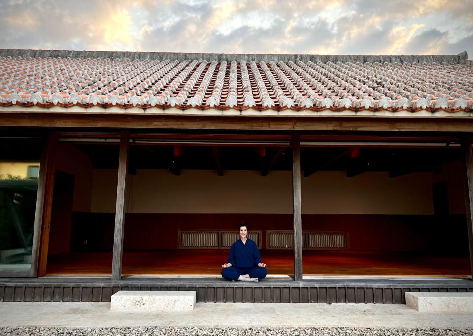 Woman posing for photo in Okinawa