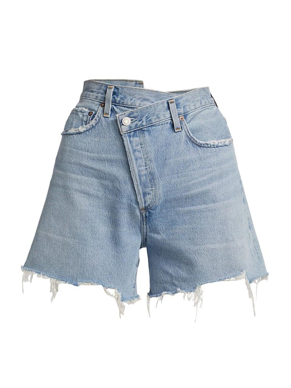 Criss-Cross Denim Shorts