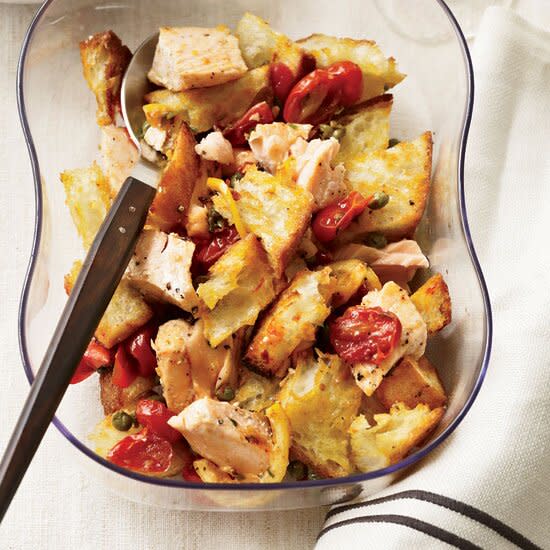 Pan-Roasted Salmon-and-Bread Salad