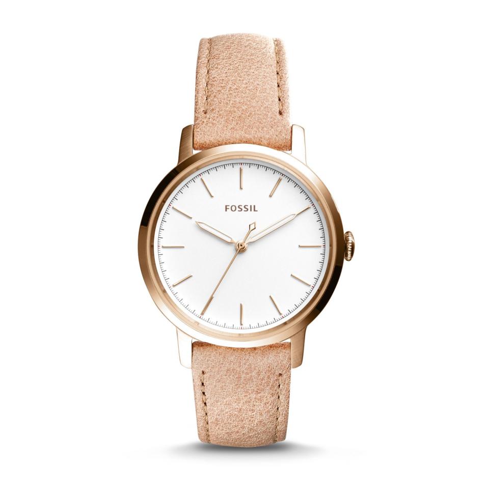 Fossil Neely Three-Hand Sand Leather Watch, $115