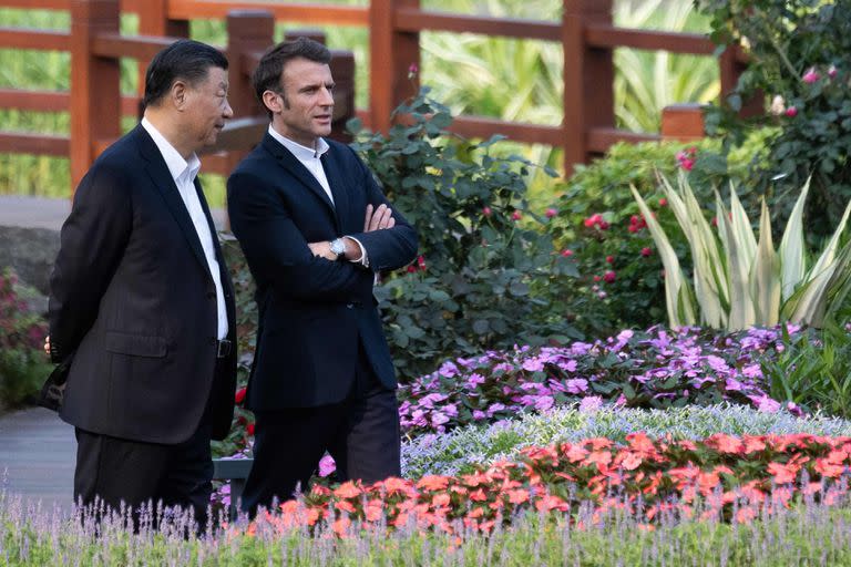 Xi Jinping y Emmanuel Macron, durante la reciente visita del francés a Pekín 