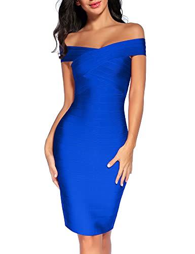 11) Houstil Off Shoulder Bandage Bodycon Dress