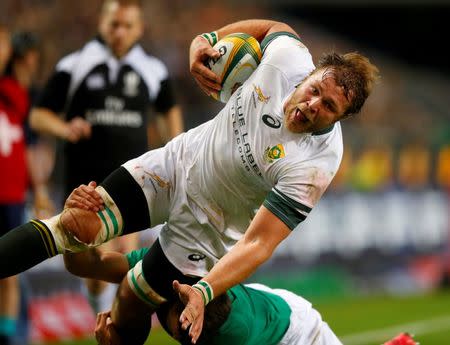Rugby Union - Rugby Test - Ireland v South Africa - Cape Town South Africa - 11/06/16. South Africa's Duane Vermeulen is tackled by Ireland's Conor Murray. REUTERS/Mike Hutchings