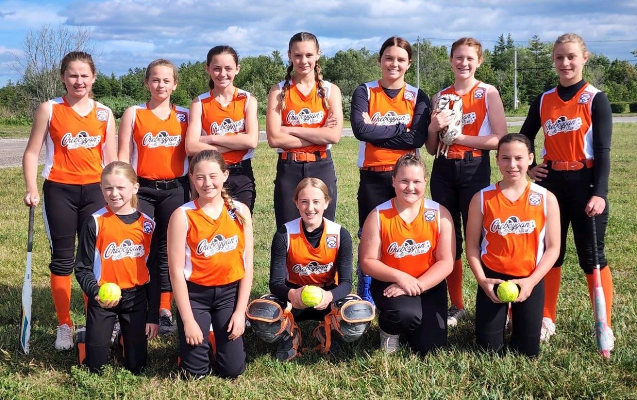 The Cheboygan Little League Major Girls All-Star softball team has advanced to Thursday’s District 13 championship clash in Rogers City thanks to victories over Tri Rivers and Rogers City on Monday and Tuesday. Cheboygan will face Wednesday’s Tri Rivers-Rogers City winner in the district final in Rogers City at 4 p.m. on Thursday. Members of this year’s Cheboygan All Stars include (top, from left) Jazmin Cearlock, Teagan Wheelock, Emma Maxwell, Diem Schley, Nataleigh Blaisdell, Lydia Kosanke, Abby Schulz, (bottom, from left) Lucy Coleman, Audrina Johnson, Aubrey Smith, Bailey Blaskowski and Charlotte Diamond.