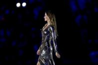 <p>Gisele Bundchen walks on the stage during the Opening Ceremony of the Rio 2016 Olympic Games at Maracana Stadium on August 5, 2016 in Rio de Janeiro, Brazil. (Photo by Ezra Shaw/Getty Images) </p>