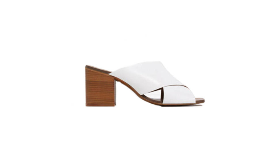 Zara Crossover Sandals with Heel, $89.90, Zara