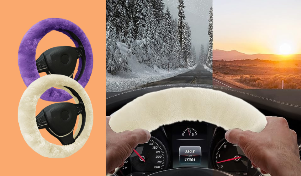 Whether you're running errands in the winter or a taking a summer road trip, real sheepskin means year-round comfort behind the wheel. (Photo: Amazon)