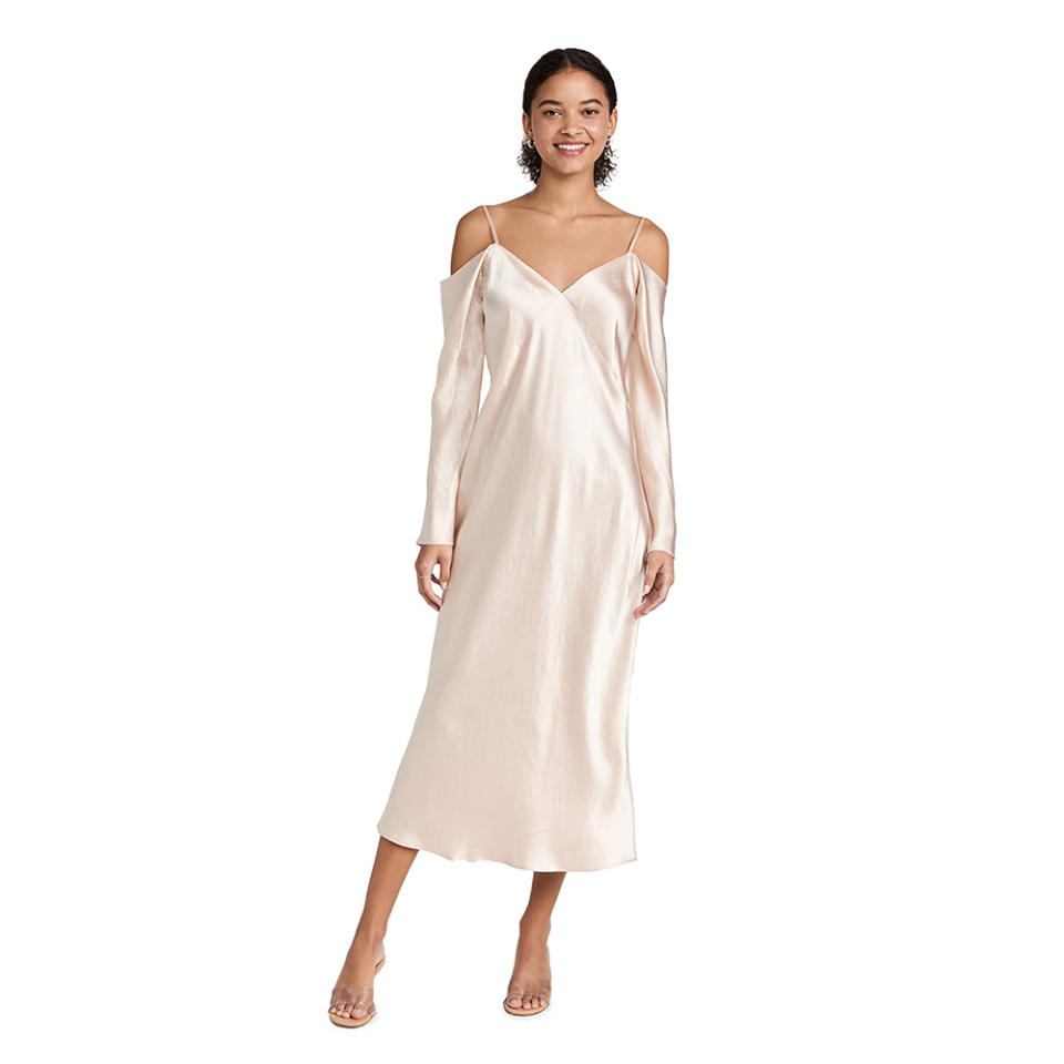 Vince Draped Sleeve Slip Dress