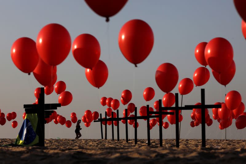 Tribute to the victims of the coronavirus disease (COVID-19) in Brazil, in Rio de Janeiro