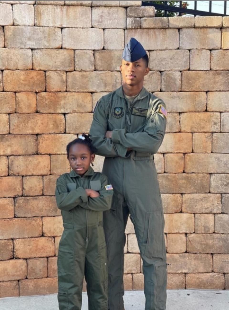 PHOTO: U.S. Air Force Senior Airman Roger Fortson posing for a picture with his little sister. (Ben Crump, Attorney)