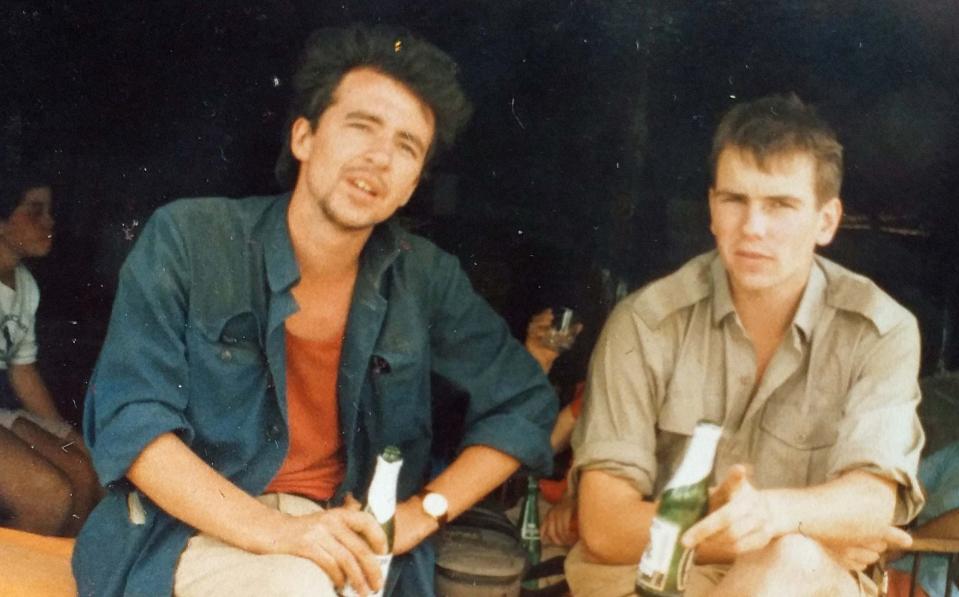 John Gimlette and Roger Stewart in Kenya 1986