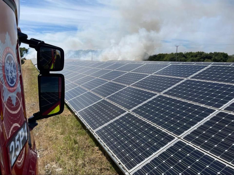 The field is home to more than 80,000 solar panels (Verwood Fire Station)