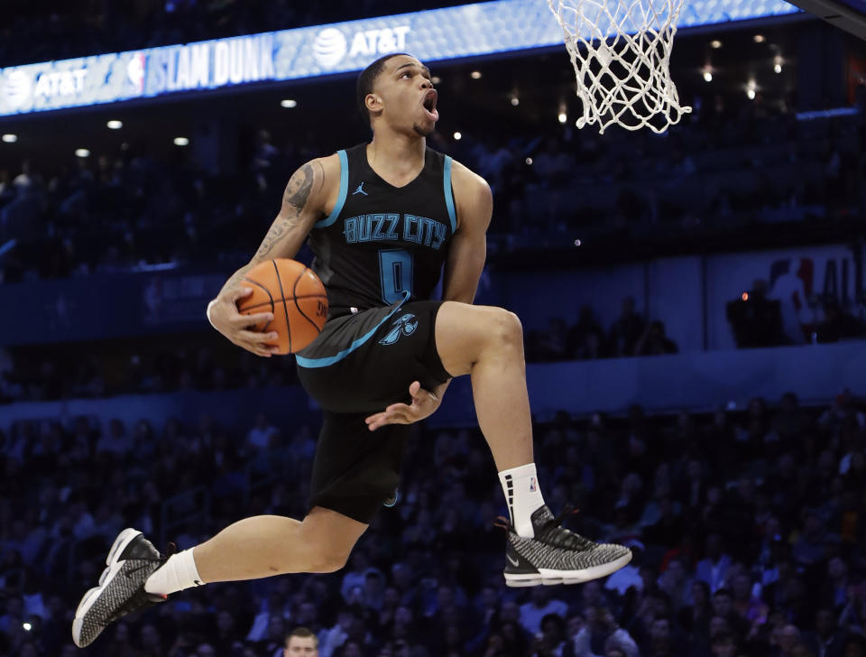 Miles Bridges. (AP Photo/Chuck Burton)