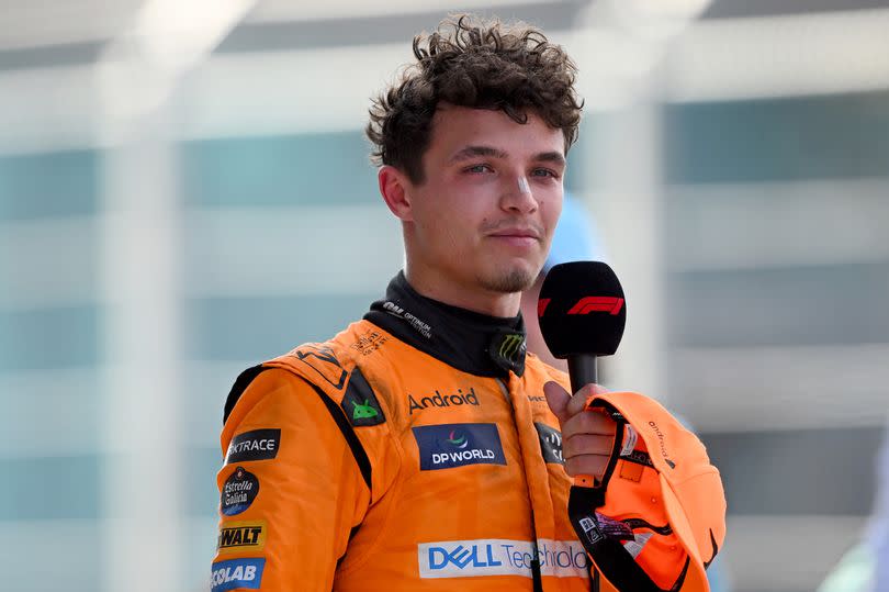 Race winner Lando Norris of Great Britain and McLaren speaks to the media after the F1 Grand Prix of Miami at Miami International Autodrome on May 05, 2024 in Miami, Florida -Credit:Getty Images