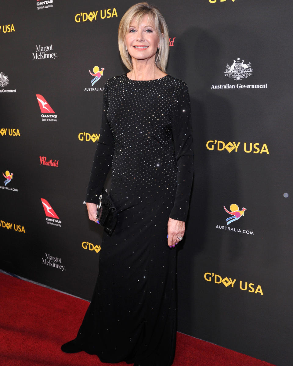 Olivia Newton-John, pictured here earlier this year, admitted she was “horrified” after she heard about the TV movie. Source: Getty