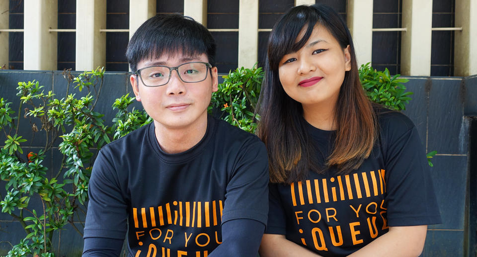 iQueue founders Jeffrey Tan and Zin Nu Aye. (Photo: Gabriel Choo / Yahoo Lifestyle Singapore)