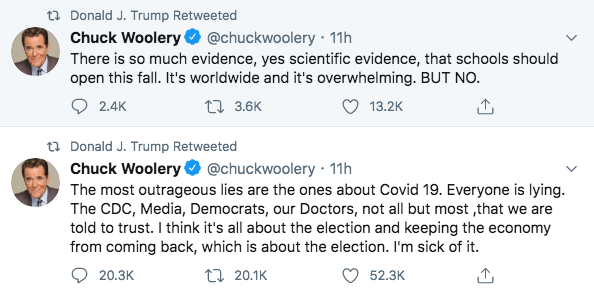 Chuck Woolery Trump coronavirus