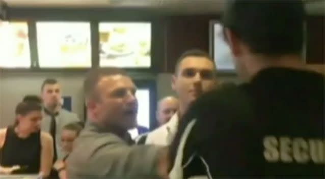 The step-brothers attacked security and staff inside the McDonalds store. Source: 7News